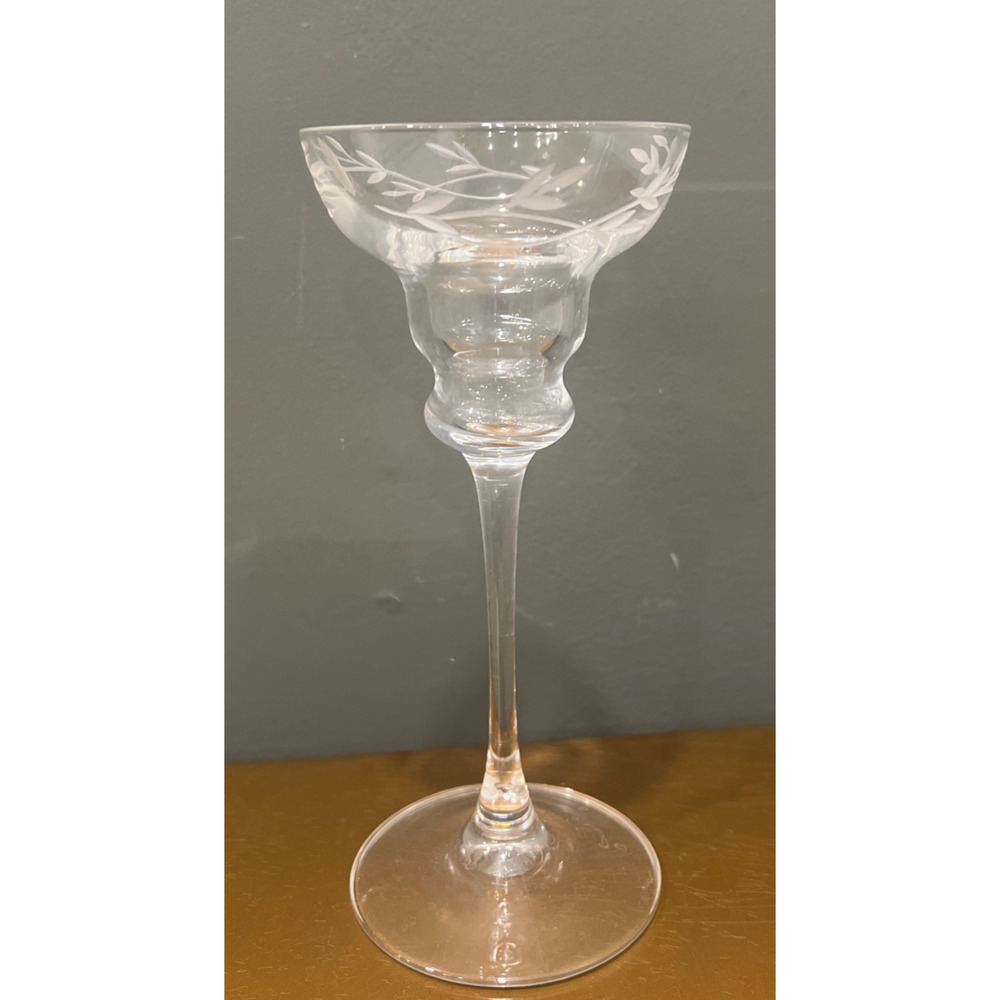 Vintage Princess House Candle‎ Holder Clear Crystal Stemmed 7 3/4" Tall